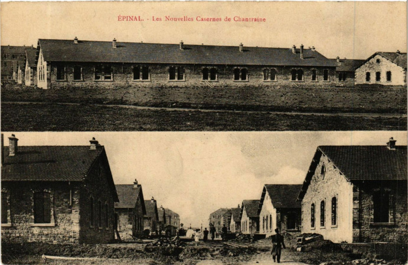Carte postale ancienne Epinal Les Nouvelles Casernes de Chantraine à Épinal