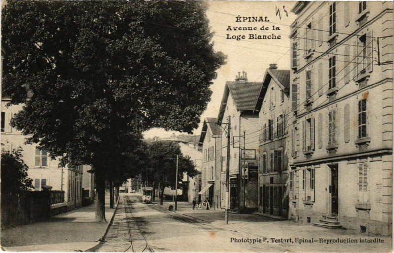 Carte postale ancienne Epinal Avenue de la Loge Blanche à Épinal