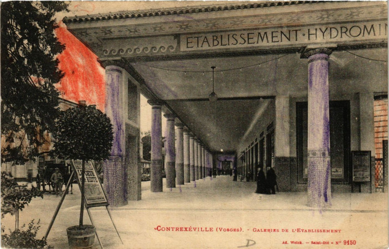 Carte postale ancienne Contrexeville Galeries de l'Etablissement à Contrexéville
