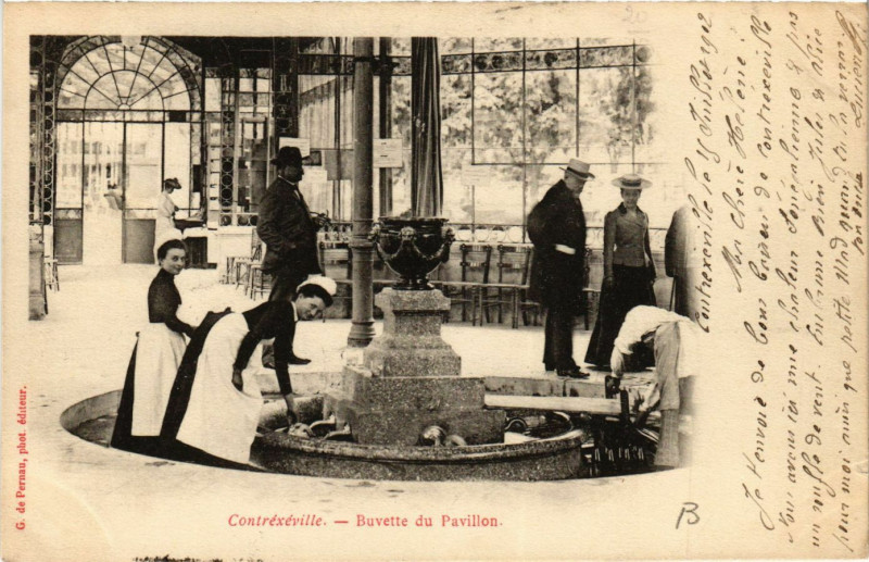 Carte postale ancienne Contrexeville Buvette du Pavillon à Contrexéville