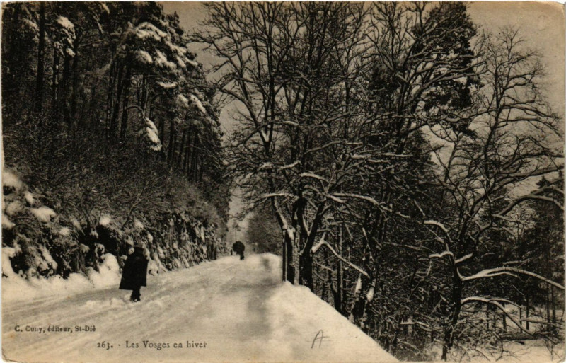 Carte postale ancienne C. Cuny. Les Vosges en hiver