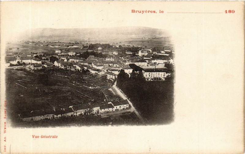 Carte postale ancienne Bruyeres Vue générale à Bruyères
