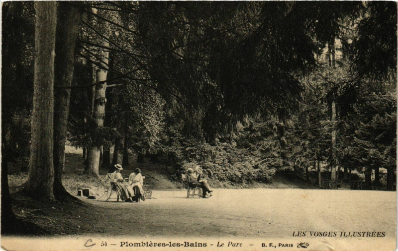 Carte postale ancienne B.F. Plombieres-les-Bains Le Parc à Plombières-les-Bains