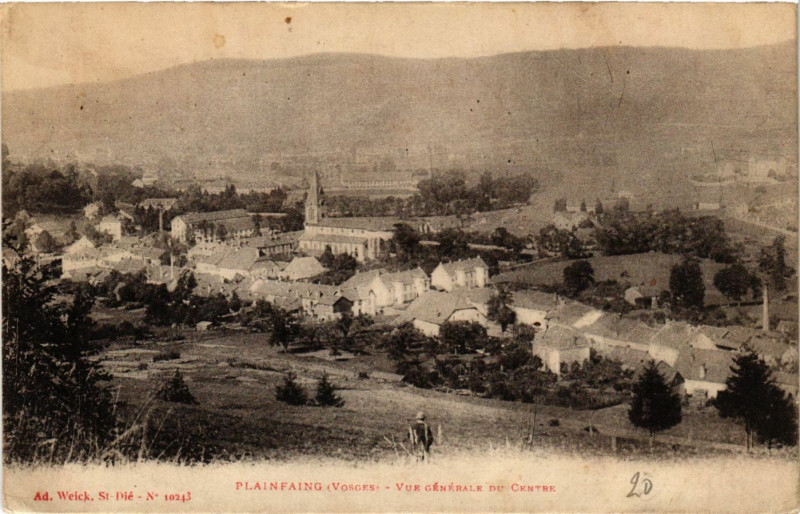 Carte postale ancienne Ad. Welck Plainfaing Vue générale du Centre à Plainfaing