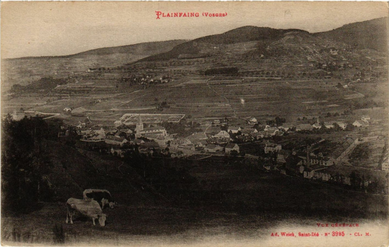 Carte postale ancienne Ad. Welck Plainfaing vue générale à Plainfaing
