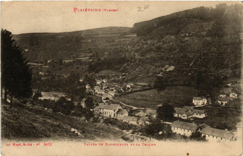 Carte postale ancienne Ad. Welck Plainfaing Valléee de Habeaurupt et la Truche à Plainfaing