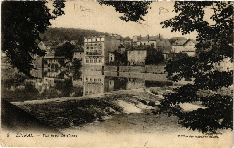 Carte postale ancienne 8 Epinal Vue prise du Cours à Épinal