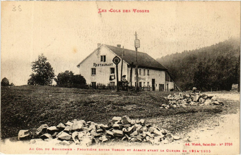 Carte postale ancienne 3796 au Col du Bonhomme Frontiere