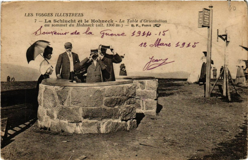 Carte postale ancienne La Schlucht et le Hohneck - a Table d'orientation