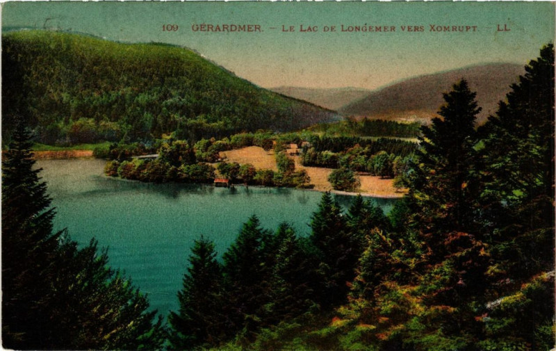 Carte postale ancienne Gerardmer le lac de Longemer vers Xomrupt à Gérardmer