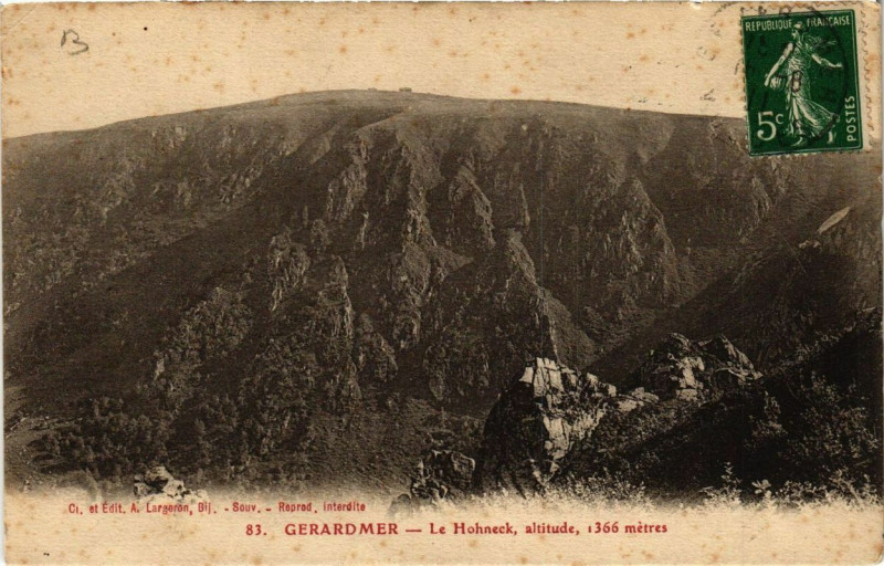 Carte postale ancienne Gerardmer Le Hohneck à Gérardmer