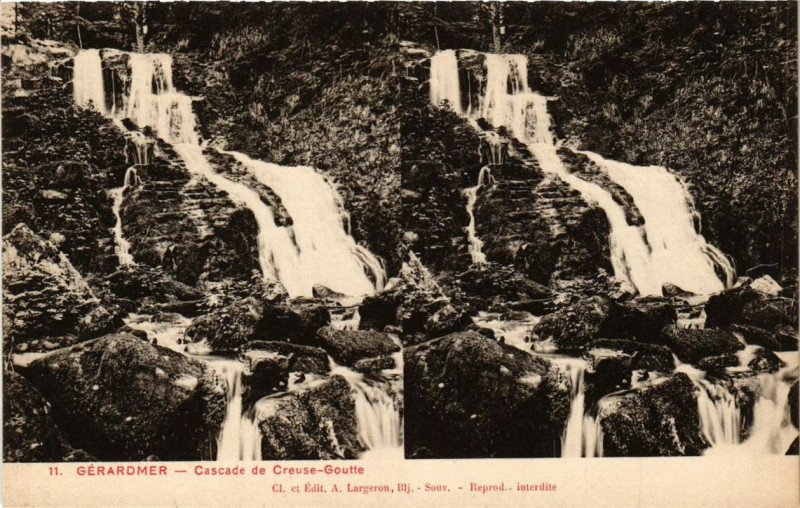 Carte postale ancienne Gerardmer Cascade de Creuse-Goutte à Gérardmer