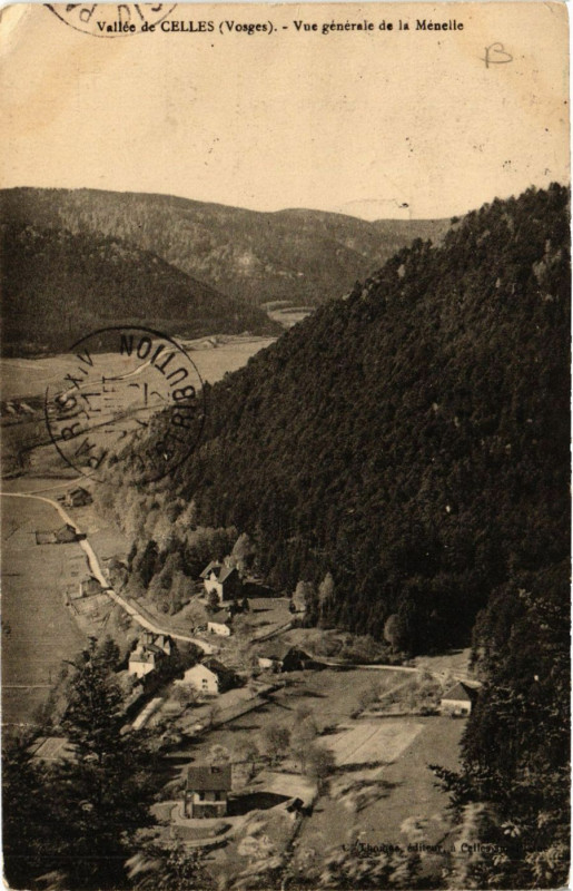 Carte postale ancienne Valléee de Celles Vue générale de la Menelle