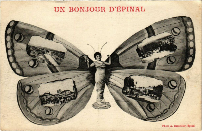 Carte postale ancienne Un Bonjour d'Epinal