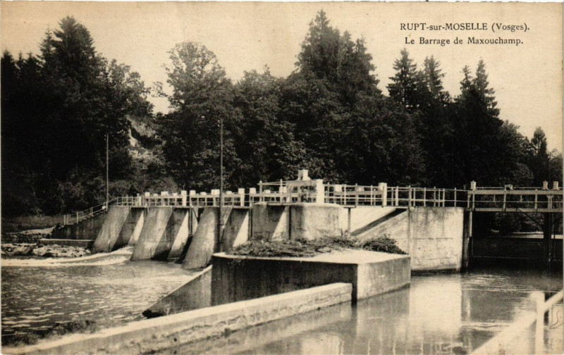 Carte postale ancienne Rupt-sur-Moselle Le Barrage de Maxouchamp à Rupt-sur-Moselle