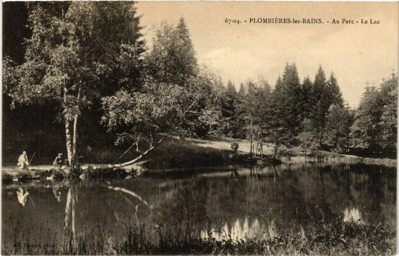 Carte postale ancienne Plombieres-les-Bains Au Parc - Le Lac à Plombières-les-Bains
