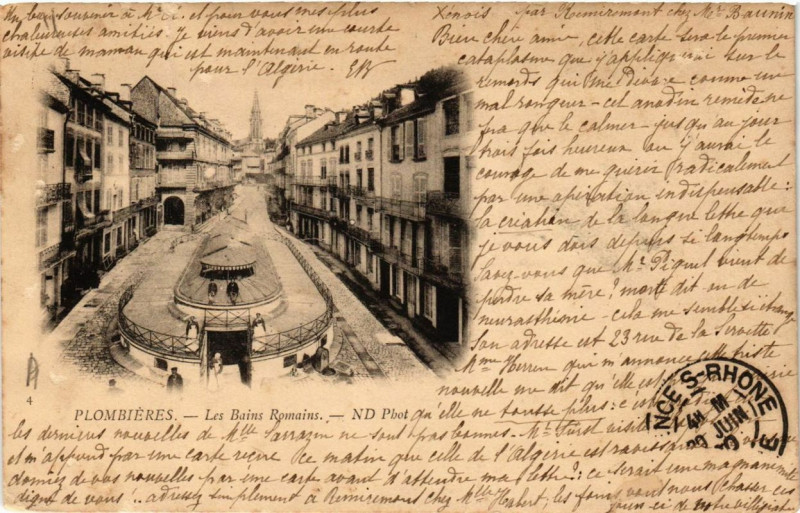Carte postale ancienne Plombieres-les-Bains Romains à Plombières-les-Bains