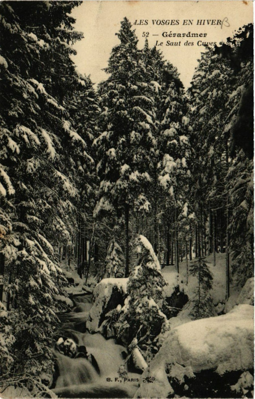 Carte postale ancienne Les Vosges en hiver Gerardmer Le Saut des Cuves à Gérardmer