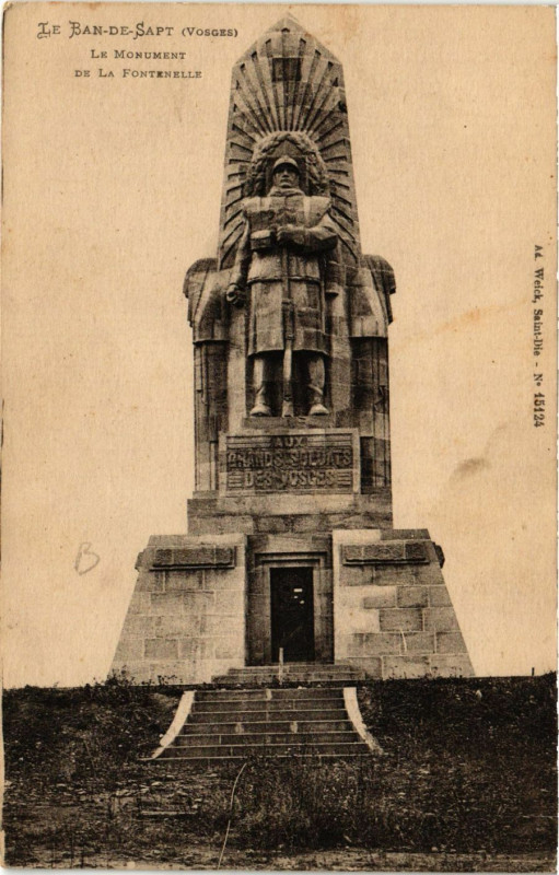 Carte postale ancienne Le Ban-de-Sapt Le Monument de la Fontenelle à Ban-de-Sapt