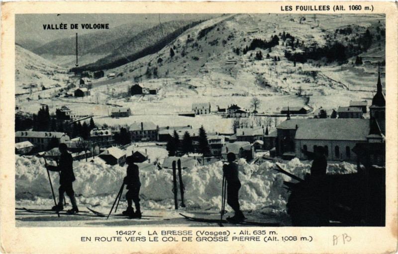 Carte postale ancienne La Bresse en route vers le Col de Grosse Pierre à La Bresse