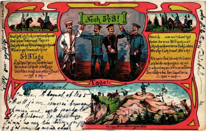 Carte postale ancienne Guerre Noch 543! Tage!