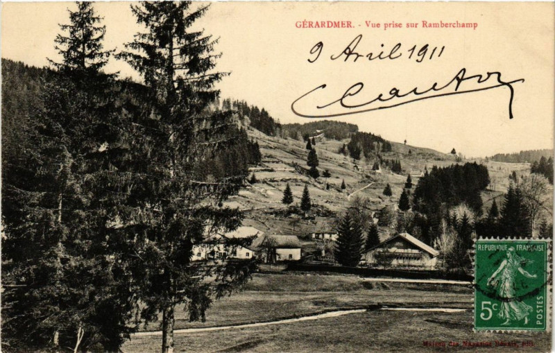 Carte postale ancienne Gerardmer vue prise sur Ramberchamp à Gérardmer