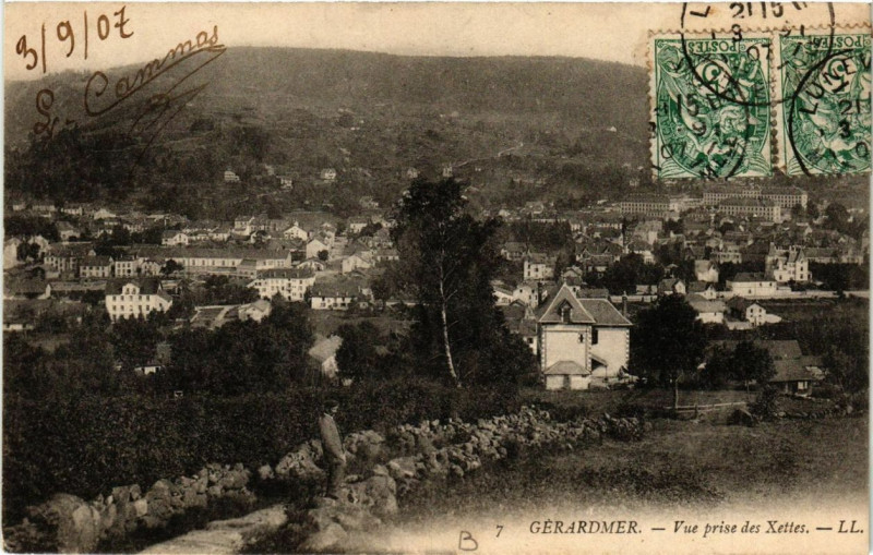 Carte postale ancienne Gerardmer vue prise des Xettes à Gérardmer
