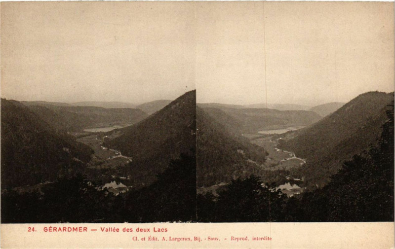 Carte postale ancienne Gerardmer Valléee des deux Lcs à Gérardmer
