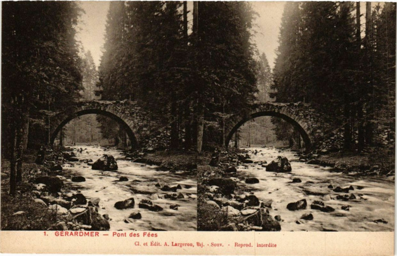 Carte postale ancienne Gerardmer Pont des Fees à Gérardmer