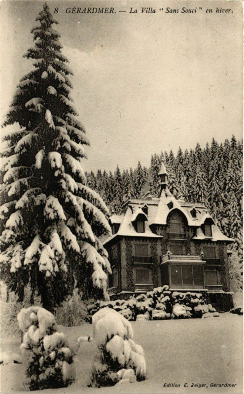 Carte postale ancienne Gerardmer La Villa Sans-Souci en hiver à Gérardmer
