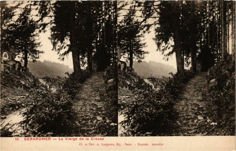 Carte postale ancienne Gerardmer La Vierge de la Creuse à Gérardmer