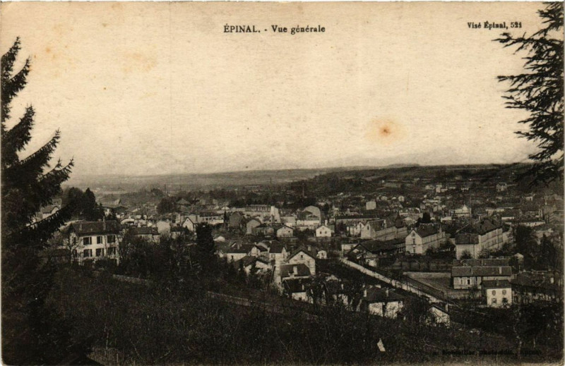 Carte postale ancienne Epinal vue générale à Épinal