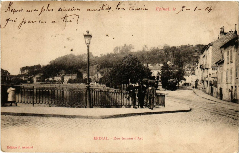 Carte postale ancienne Epinal Rue Jeanne d'Arc à Épinal