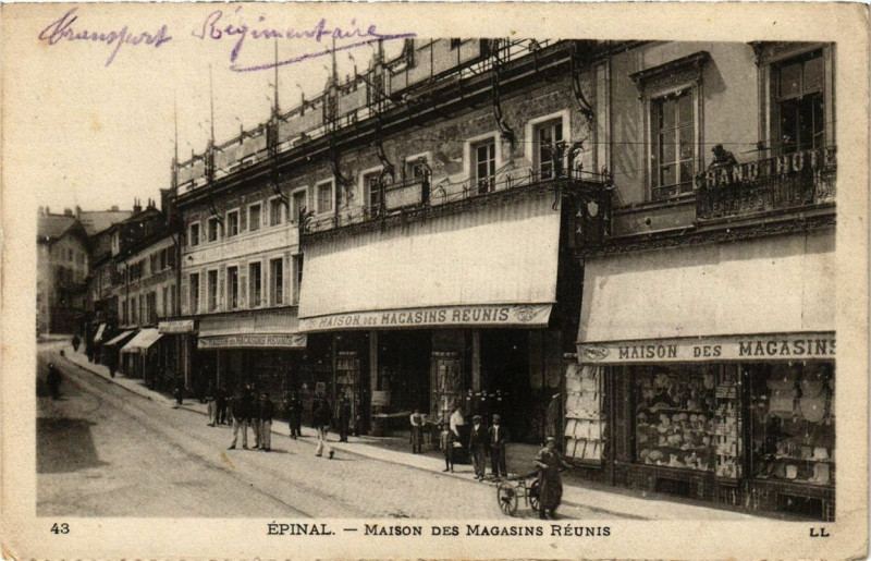Carte postale ancienne Epinal Maison des Magasins Reunis à Épinal