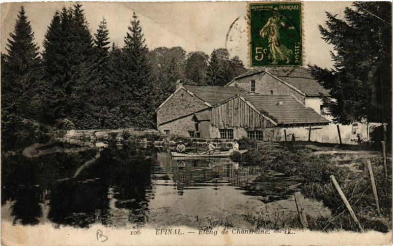 Carte postale ancienne Epinal Etang de Chantraine à Épinal