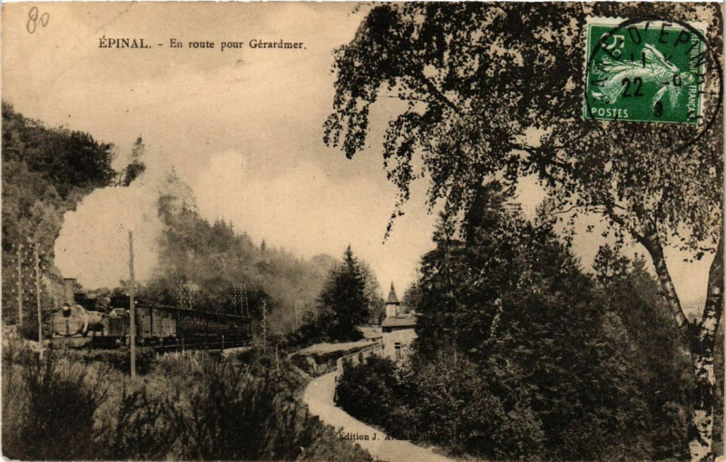Carte postale ancienne Epinal En route pour Gerardmer à Épinal