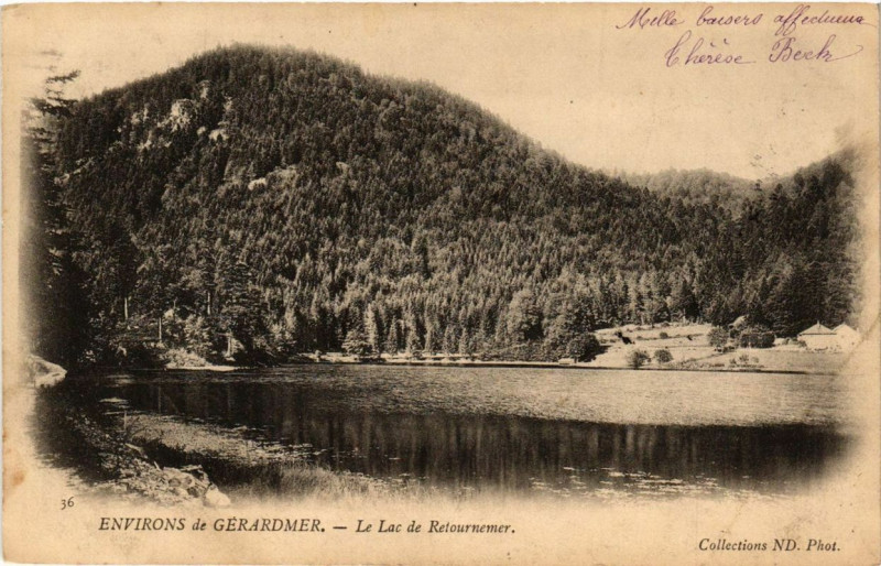 Carte postale ancienne Environs de Gerardmer Le lac de Retournemer à Gérardmer