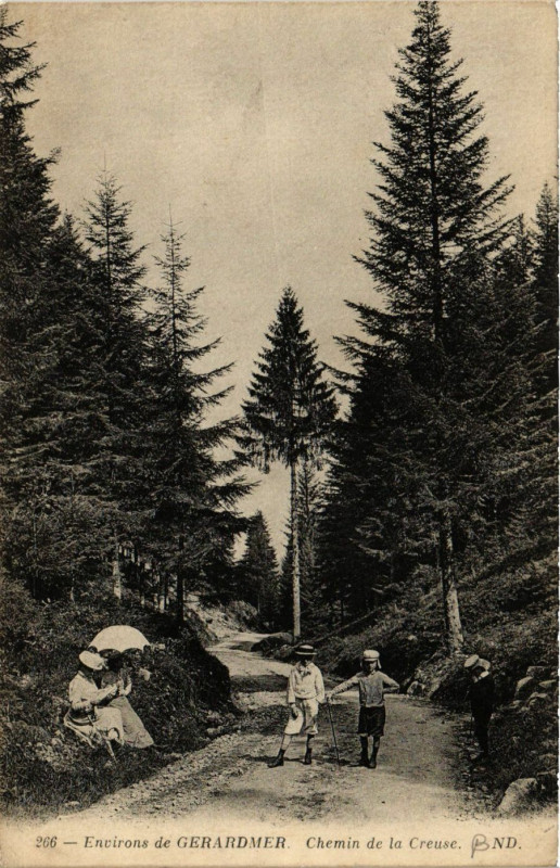 Carte postale ancienne Environs de Gerardmer Chemin de la Creuse à Gérardmer