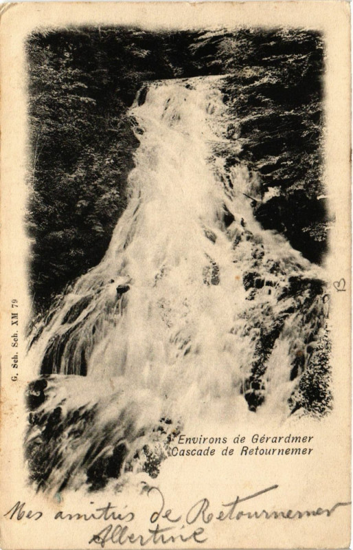 Carte postale ancienne Environs de Gerardmer Cascade de Retournemer à Gérardmer