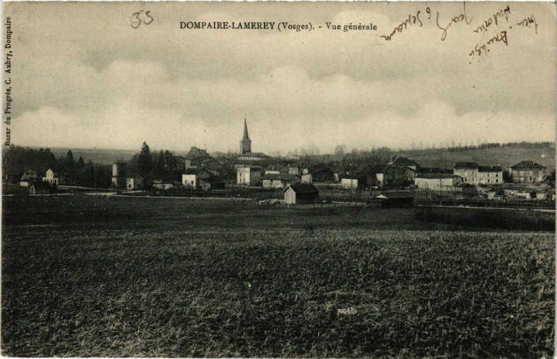 Carte postale ancienne Dompaire-Lamerey vue générale à Dompaire