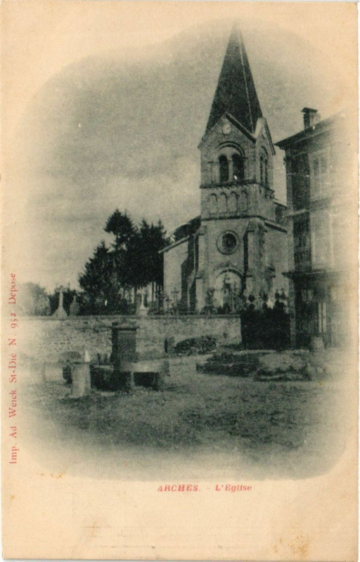 Carte postale ancienne Arches - L'Eglise à Arches