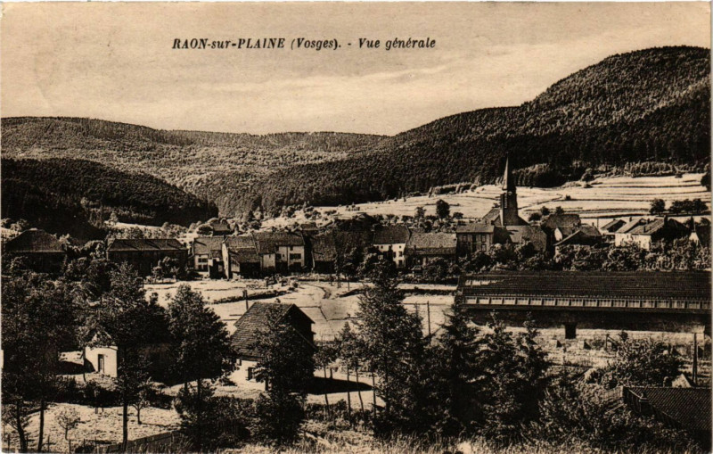 Carte postale ancienne Vue générale à Raon-sur-Plaine