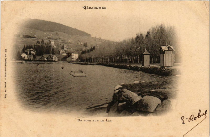 Carte postale ancienne Gerardmer - Un coin sur le Lac à Gérardmer