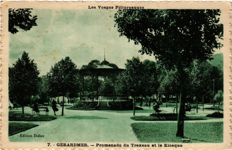 Carte postale ancienne Gerardmer - Promenade du Trexeau et le Kisoque à Gérardmer