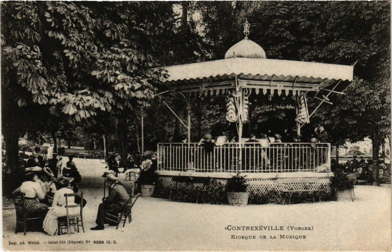 Carte postale ancienne Contrexeville - Kiosque de la Musique à Contrexéville
