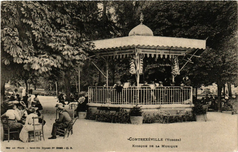 Carte postale ancienne Contrexeville - Kiosque de la Musique à Contrexéville