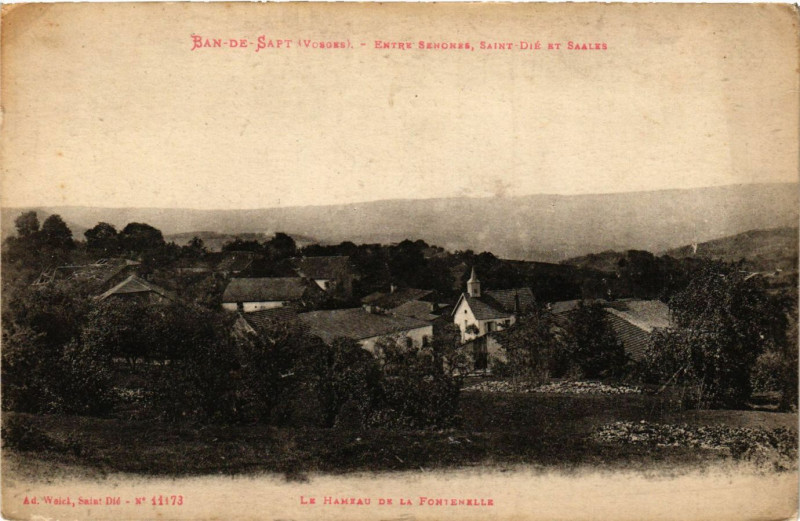 Carte postale ancienne Ban-de-Sapt - Entrée Senones à Ban-de-Sapt
