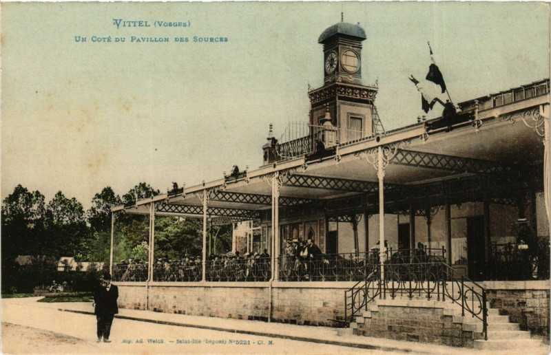 Carte postale ancienne Vittel - Un Cote du Pavillon à Vittel