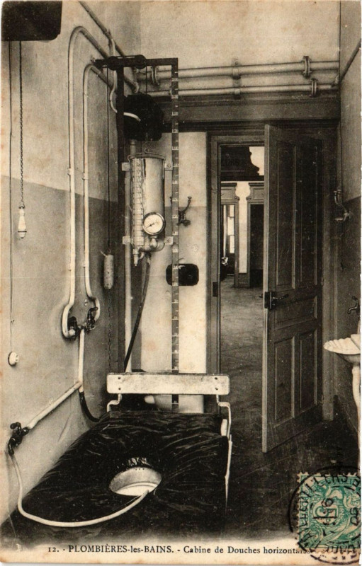 Carte postale ancienne Plombieres-les-Bains - Cabine de Douches à Plombières-les-Bains