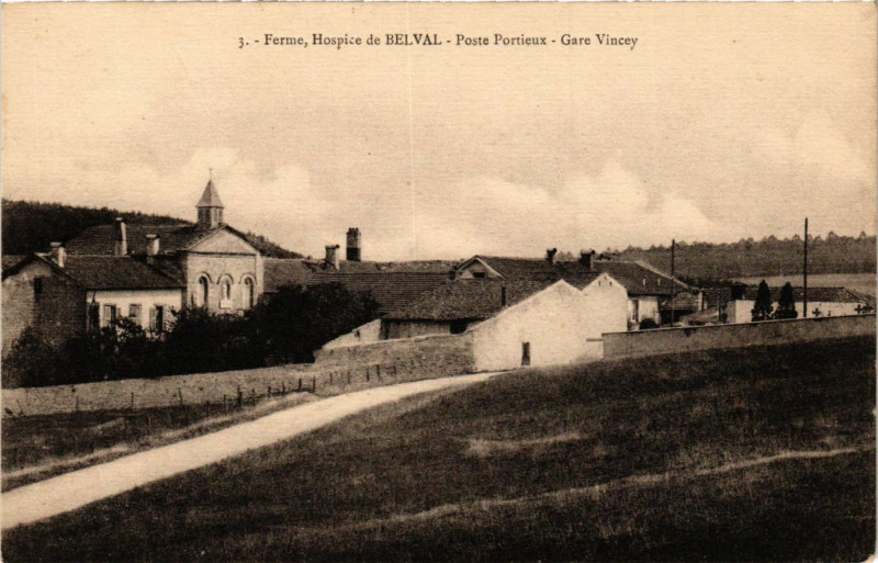 Carte postale ancienne Hospice de Belval - Poste Portieux à Belval